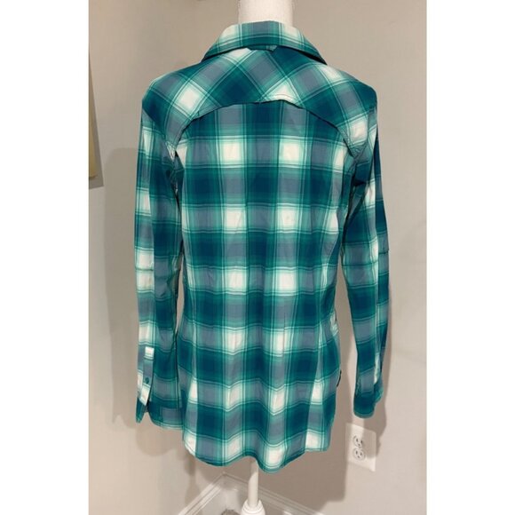 Duluth Shirt Womens Size Large Green Sidewinder Plaid Shirt Nylon Blend - Picture 3 of 14